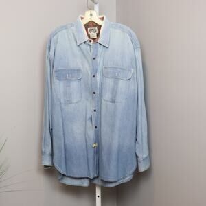 Vintage Cotton Supply Denim button down shirt Men's size Large